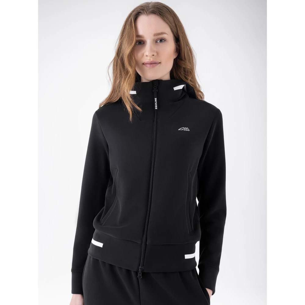Equiline Women'S Soft Tech Fullzip W/Hood - Black in Black