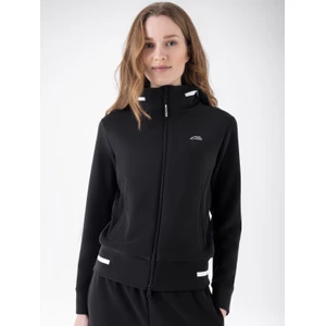 Equiline Women'S Soft Tech Fullzip W/Hood - Black in Black