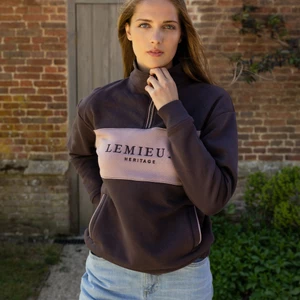 LeMieux Heritage Quarter Zip Sweat - Cocoa in Cocoa