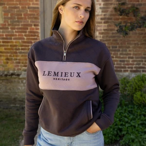 LeMieux Heritage Quarter Zip Sweat - Cocoa in Cocoa