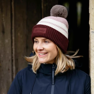 LeMieux x Sealskinz Waterproof Stripe Beanie  - Dusty Pink 