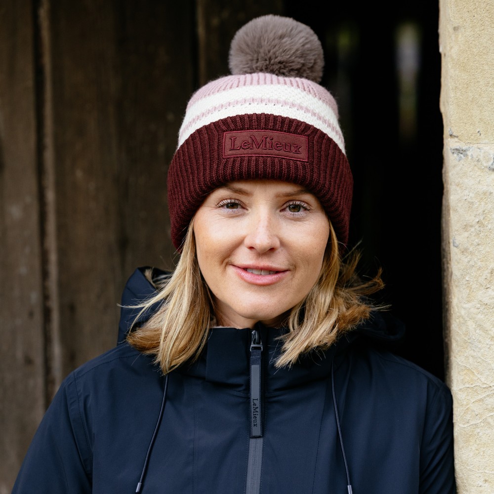 LeMieux x Sealskinz Waterproof Stripe Beanie - Dusty Pink