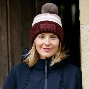 LeMieux x Sealskinz Waterproof Stripe Beanie - Dusty Pink in Dusty Pink