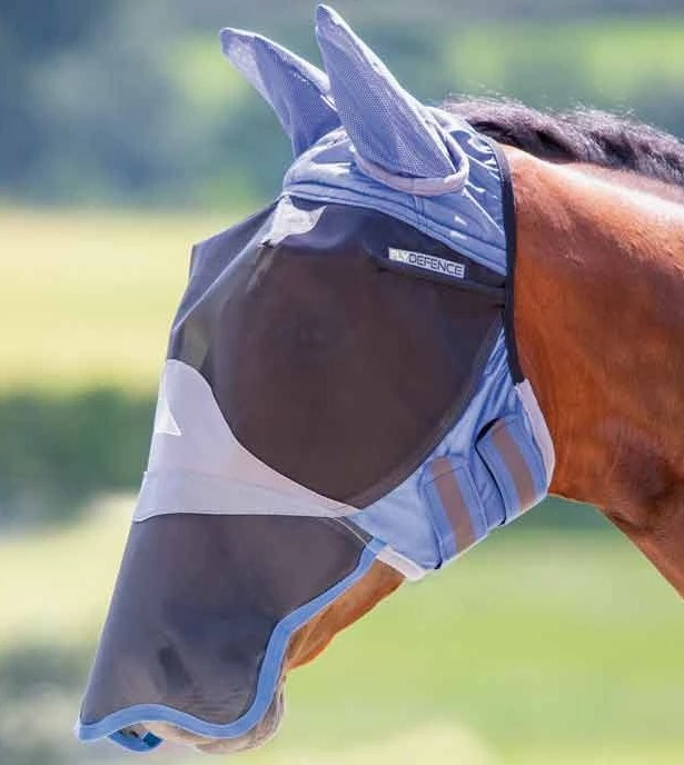 Tempest Deluxe Fly Mask With Ears & Nose in Royal Blue