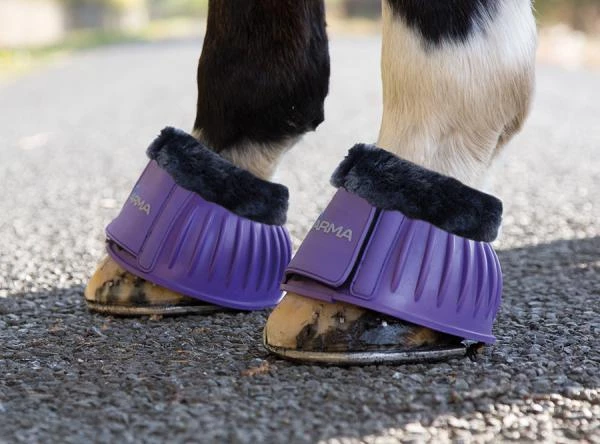 Arma Fleece Topped Over Reach Boots in Purple