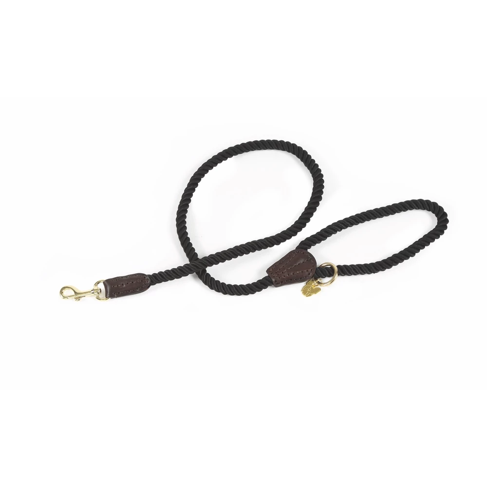 Digby & Fox Rope Dog Lead in Black