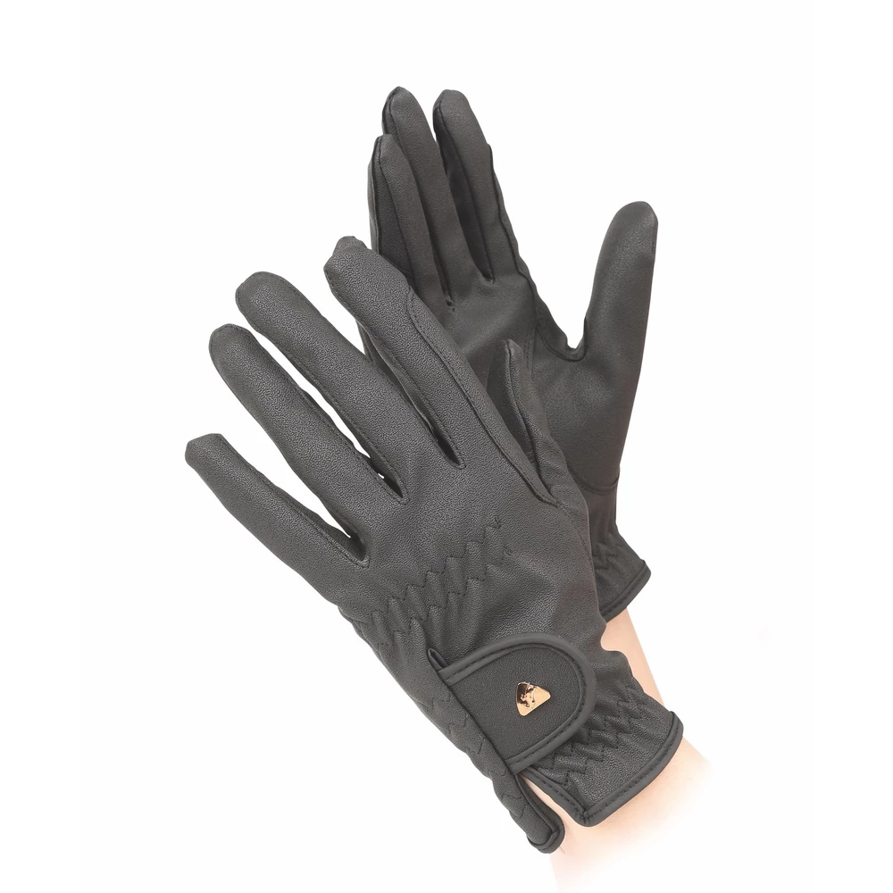 Aubrion PU Riding Gloves in Black