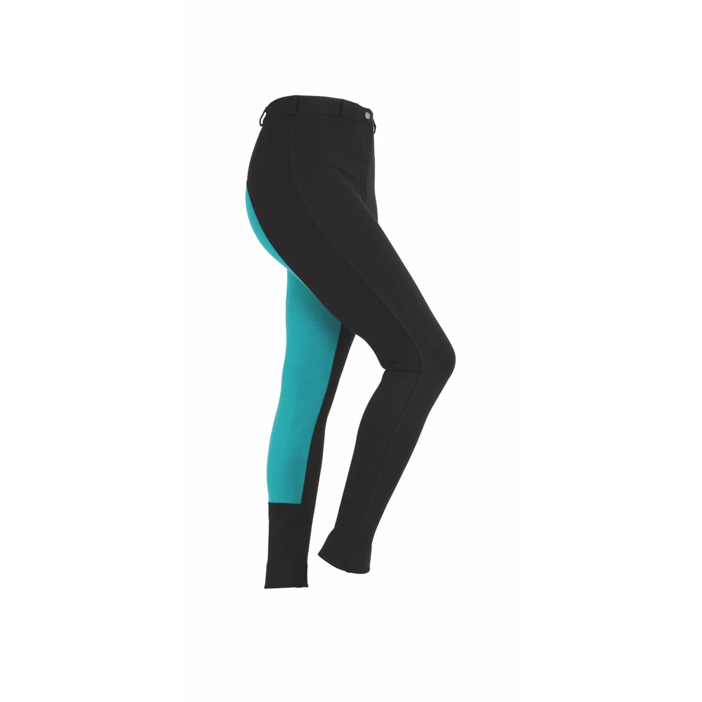 Wessex Two Tone Jodhpurs - Ladies in Black/Teal