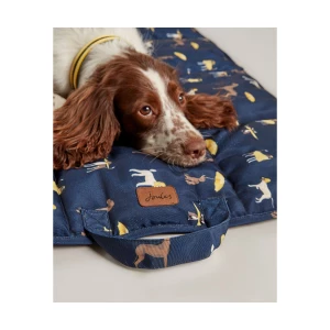 Joules Dog Print Travel Mat - Navy in Navy