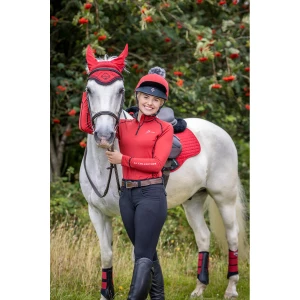 LeMieux Classic Lycra Fly Hood - Chilli/Black in Chilli/Black