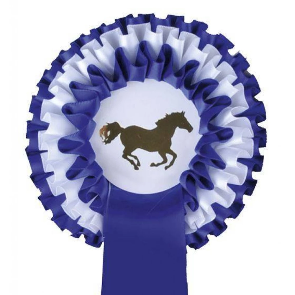 HKM Hkm Triple Tier Rosette in Blue/White