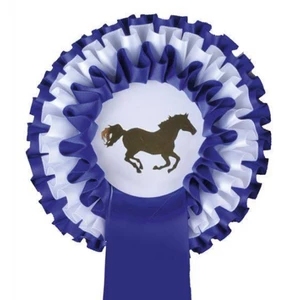 HKM Hkm Triple Tier Rosette in Blue/White