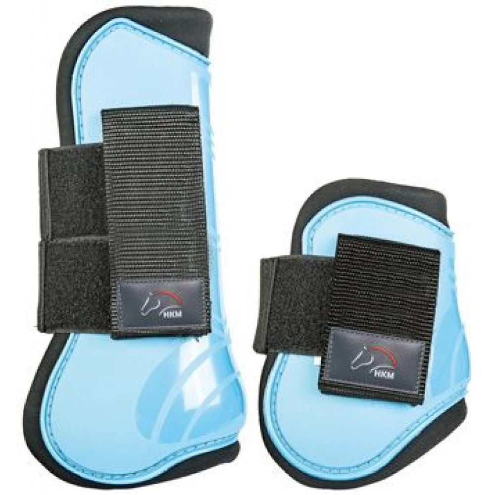 HKM Hkm Set Of 4 Tendon & Fetlock Boots in Baby Blue/Black