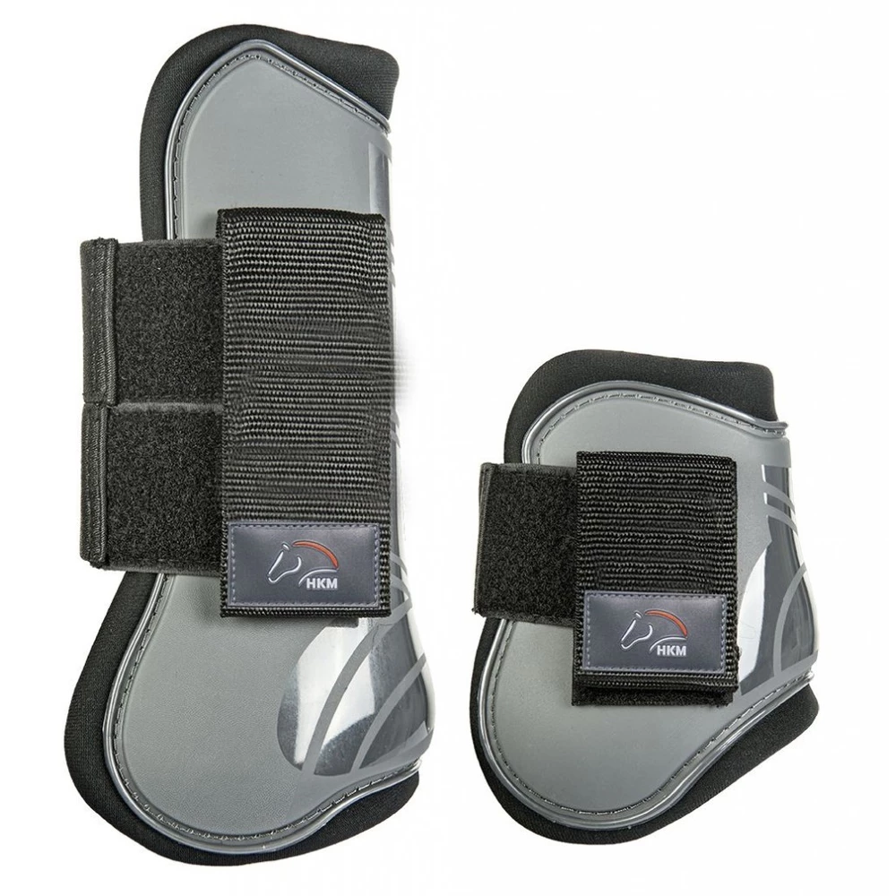 HKM Hkm Set Of 4 Tendon & Fetlock Boots in Grey/Black