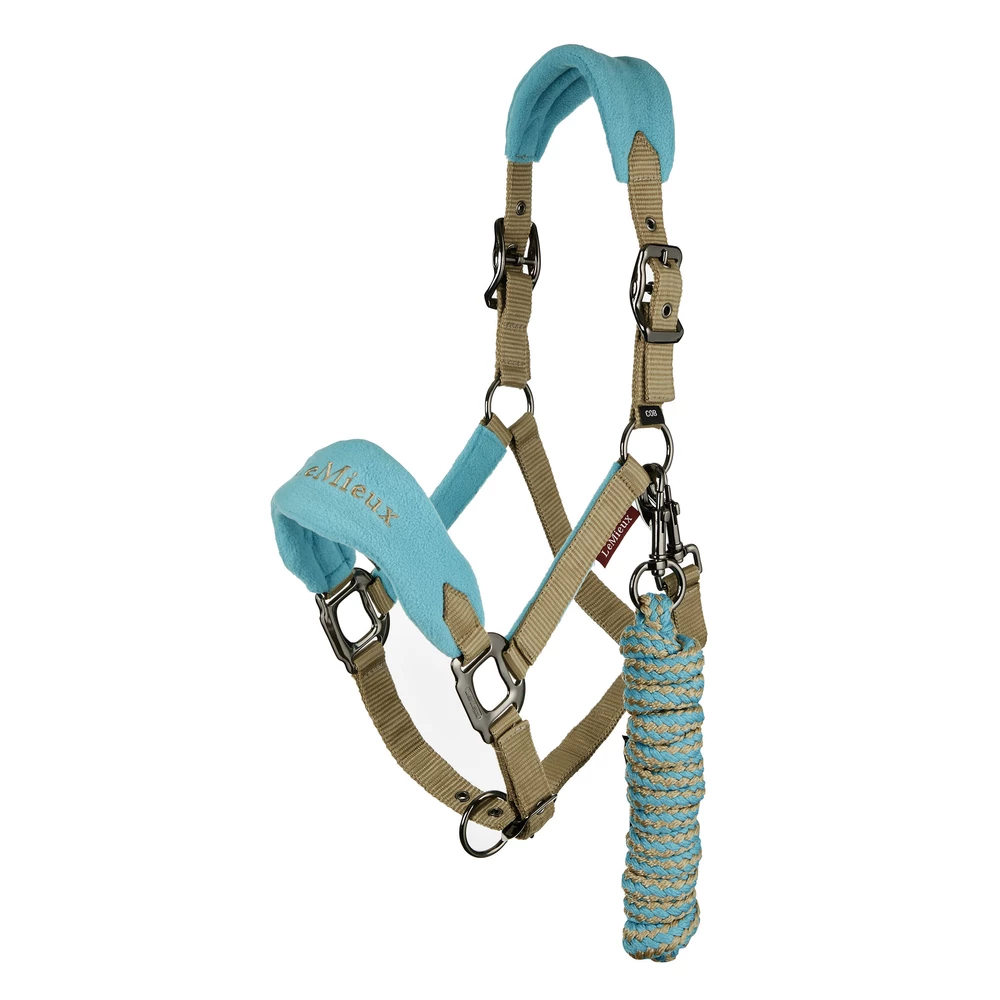 LeMieux Vogue Fleece Headcollar & Rope - Azure in Azure