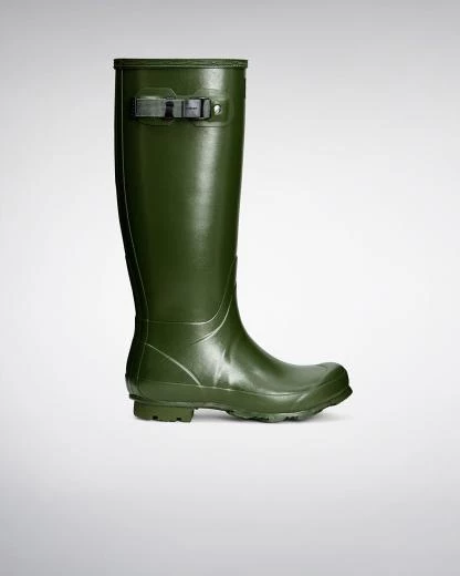 Hunter Womens Field Tall Gloss in Vintage Green