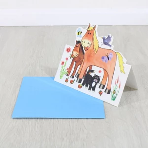 Grays Equestrian Gifts Pony Pals Black Cat Design Cut Out Card 