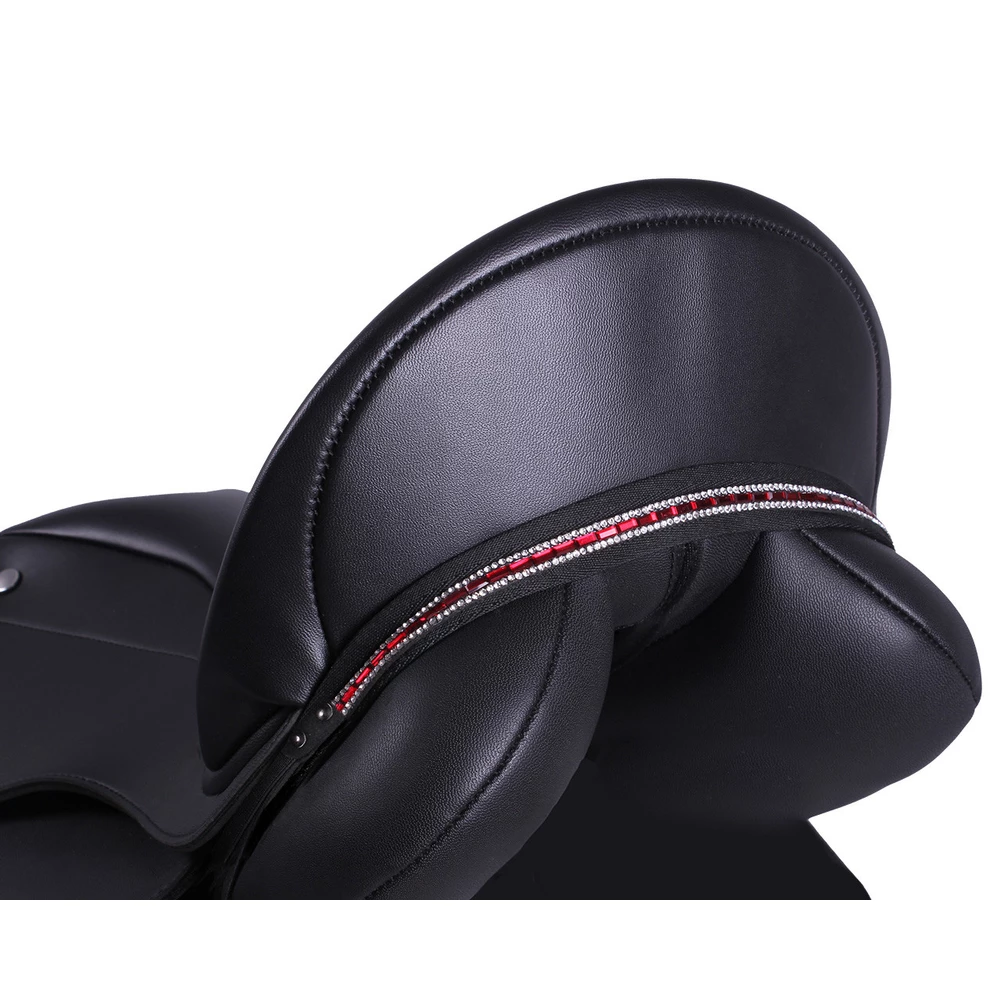 QHP Saddle jewel Brittany - Black/red in Black/Red