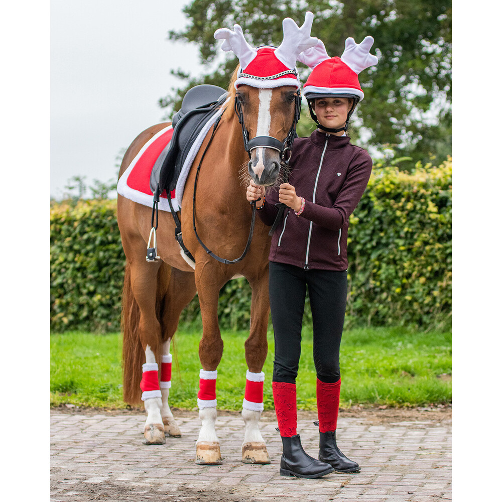 QHP Christmas Saddle Pad - Red 