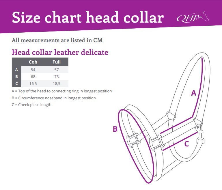 QHP Head Collar Leather Delicate - Black 