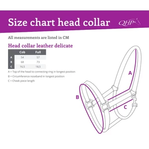 QHP Head Collar Leather Delicate - Black in Black