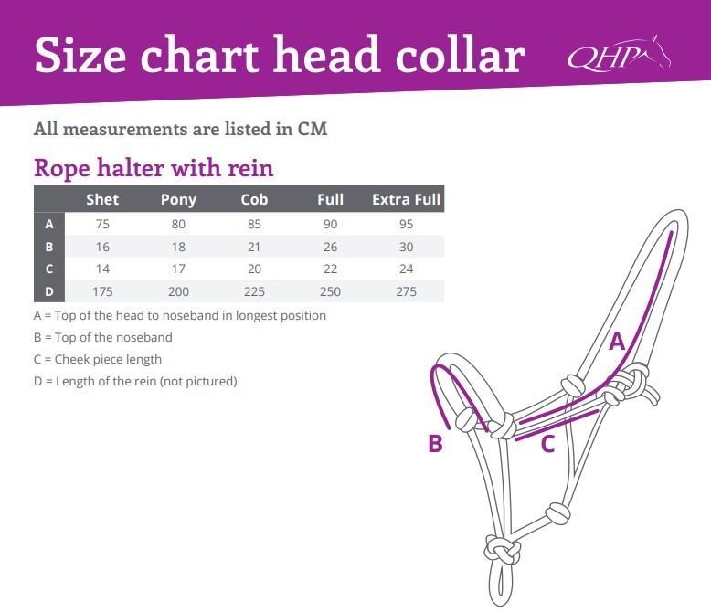 QHP Rope Halter With Rein - Passion Flower