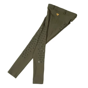 Aubrion Albany Riding Tights - Young Rider - Deep Green in Deep Green