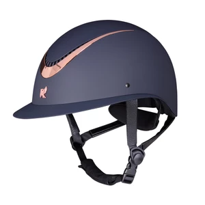 Karben Elisa Wide Peak Riding Hat - Navy/Rose Gold in Navy/Rose Gold